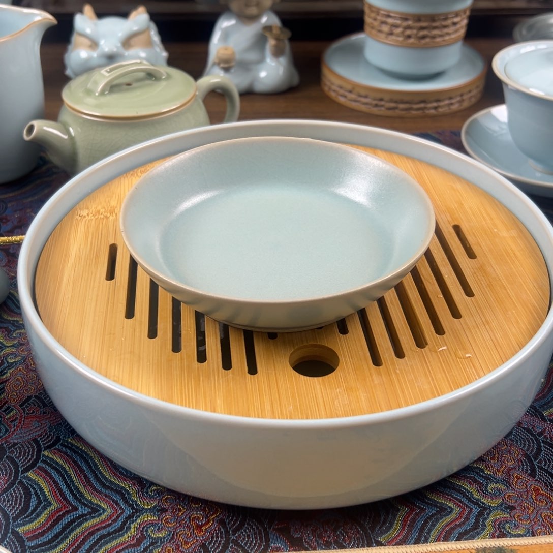 瓷壶仿古釉釉水小圆洗微瑕