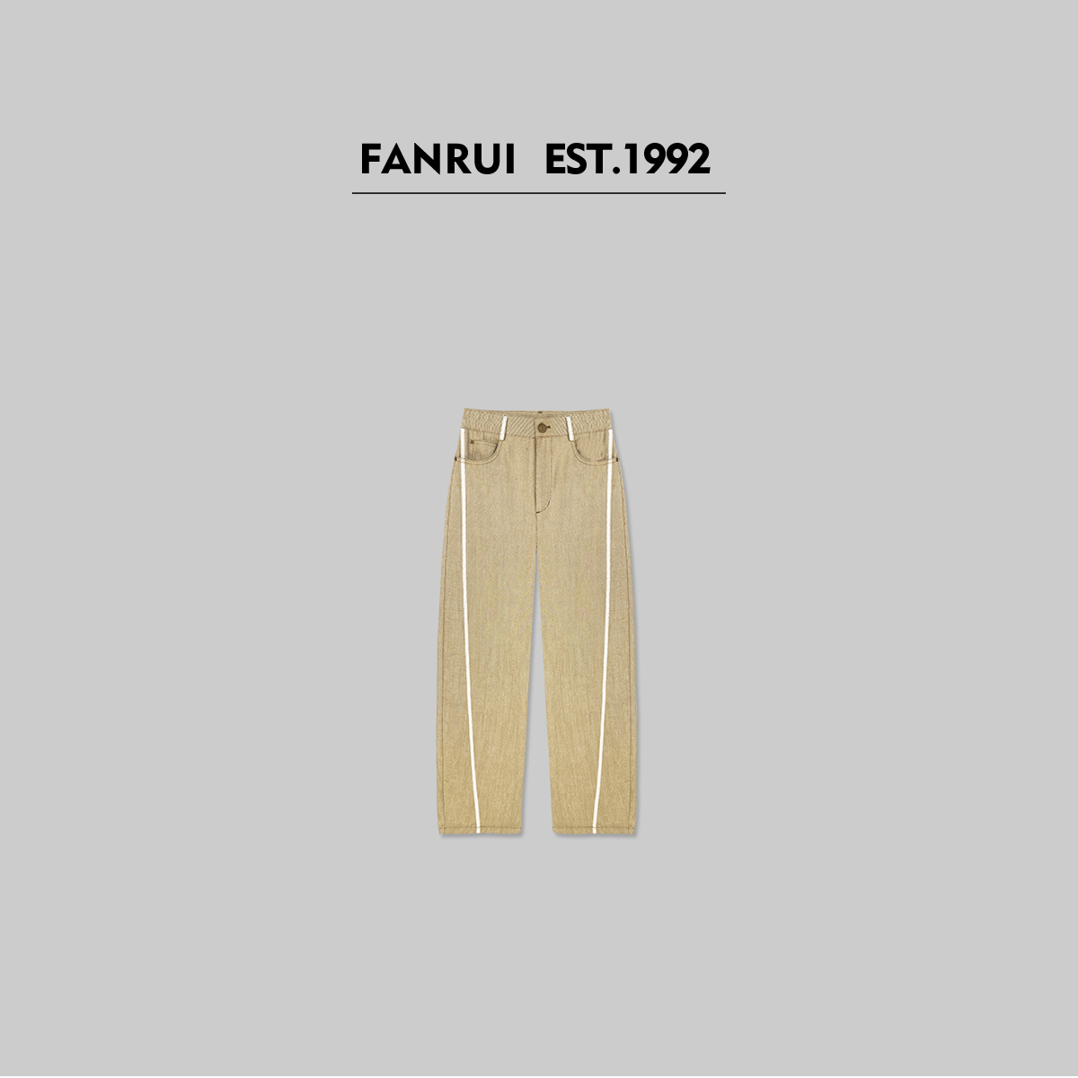 FANRUI/泛芮「漫步川西」炒色明线设计感显瘦弯刀牛仔裤B15636