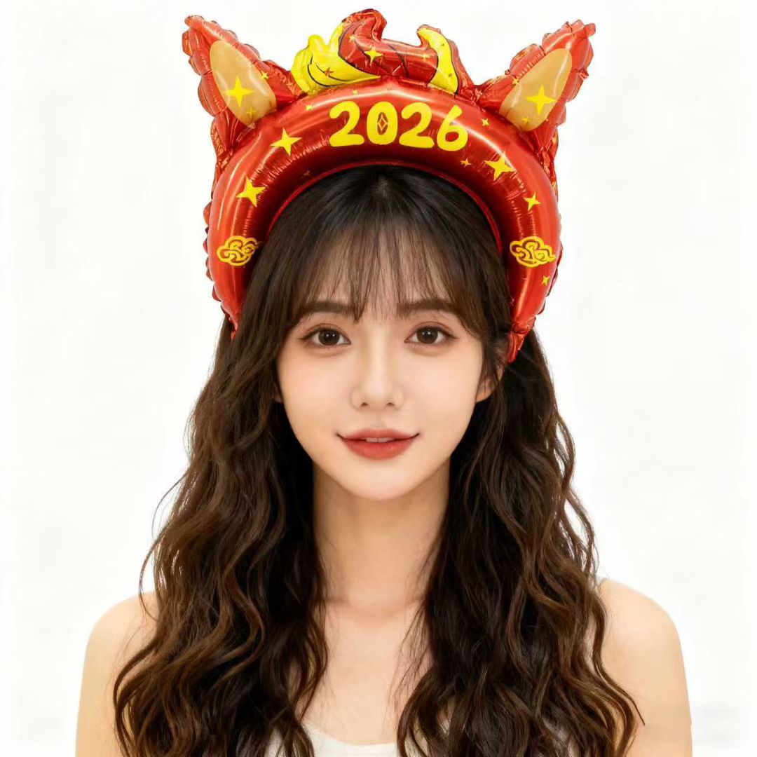 马年可爱气球发箍财头饰幼儿园商场活动装饰拍照小礼品
