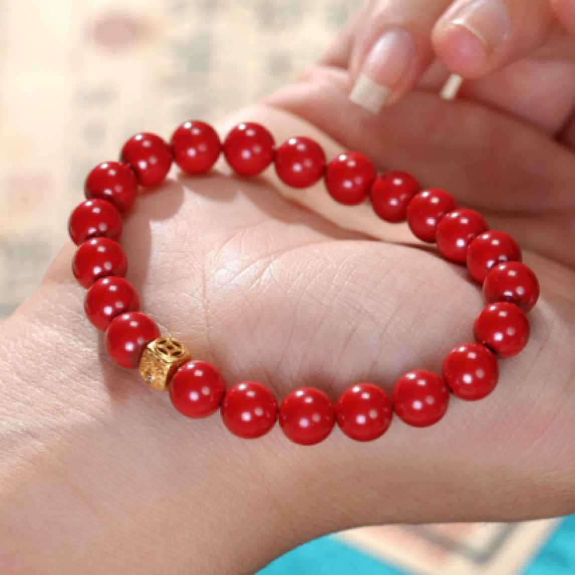 含辰砂工艺品天然辰砂朱砂正红帝王砂转运珠