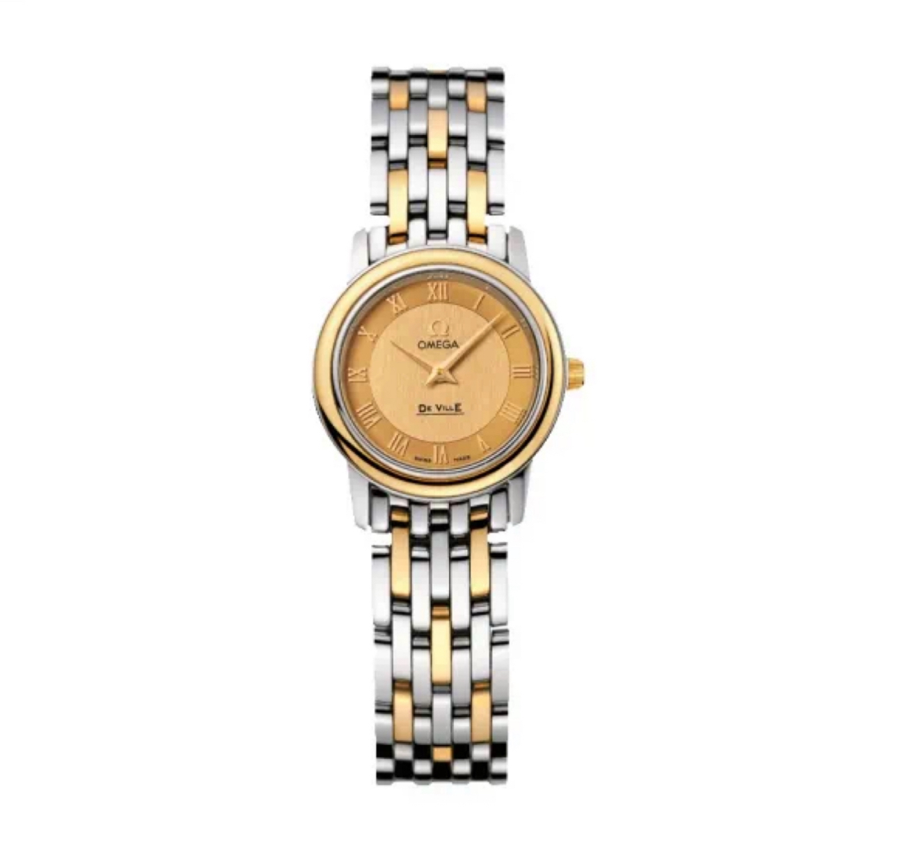 99新 Omega/欧米茄 蝶飞系列/全原装/22mm/18k间金/罗马刻度