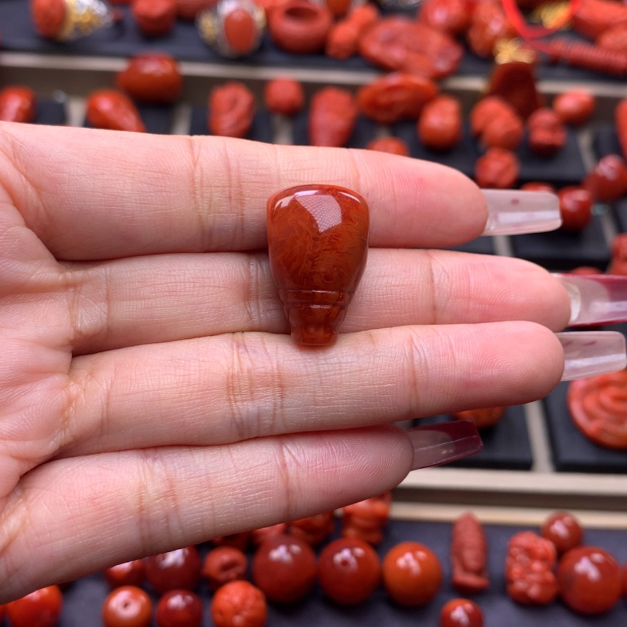 【闪购商品】南红玛瑙火焰纹三通13mm➕未镶嵌