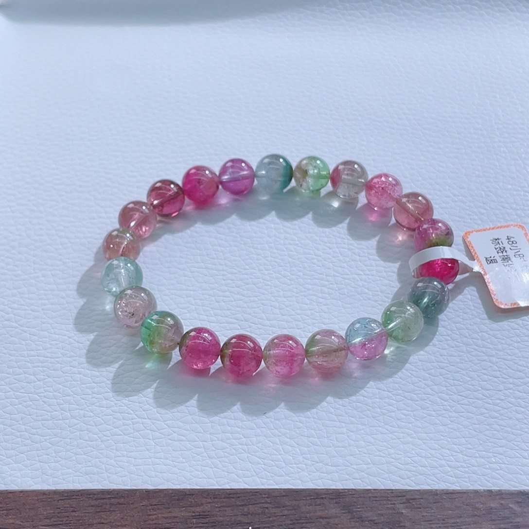 碧玺未镶嵌手链9mm左右