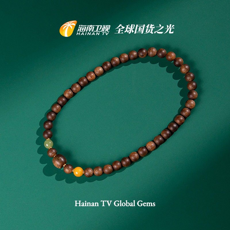 沉香“全球国货之光”芽庄倒架玉化白奇楠手串 10mm ESCX466