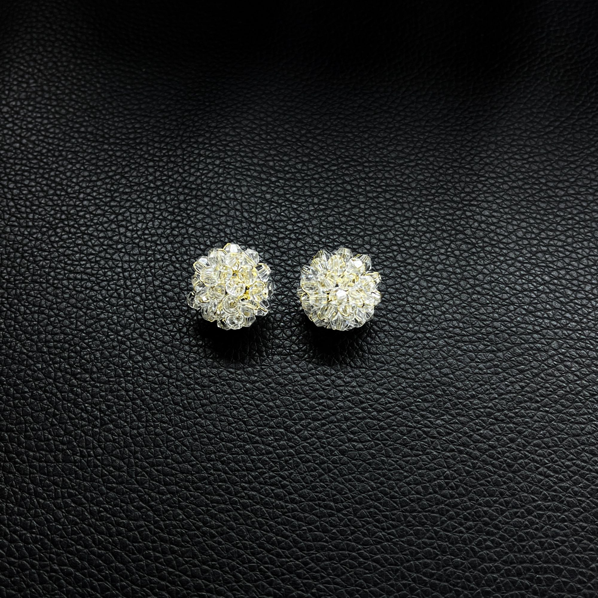 铜合金耳饰 金色耳钉精致镶嵌轻奢简约设计师气质耳饰女9689