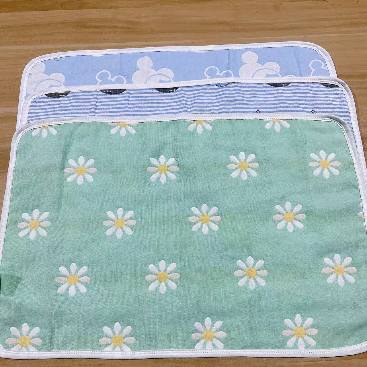 6层纯棉纱布 新生儿枕巾 0高度平枕