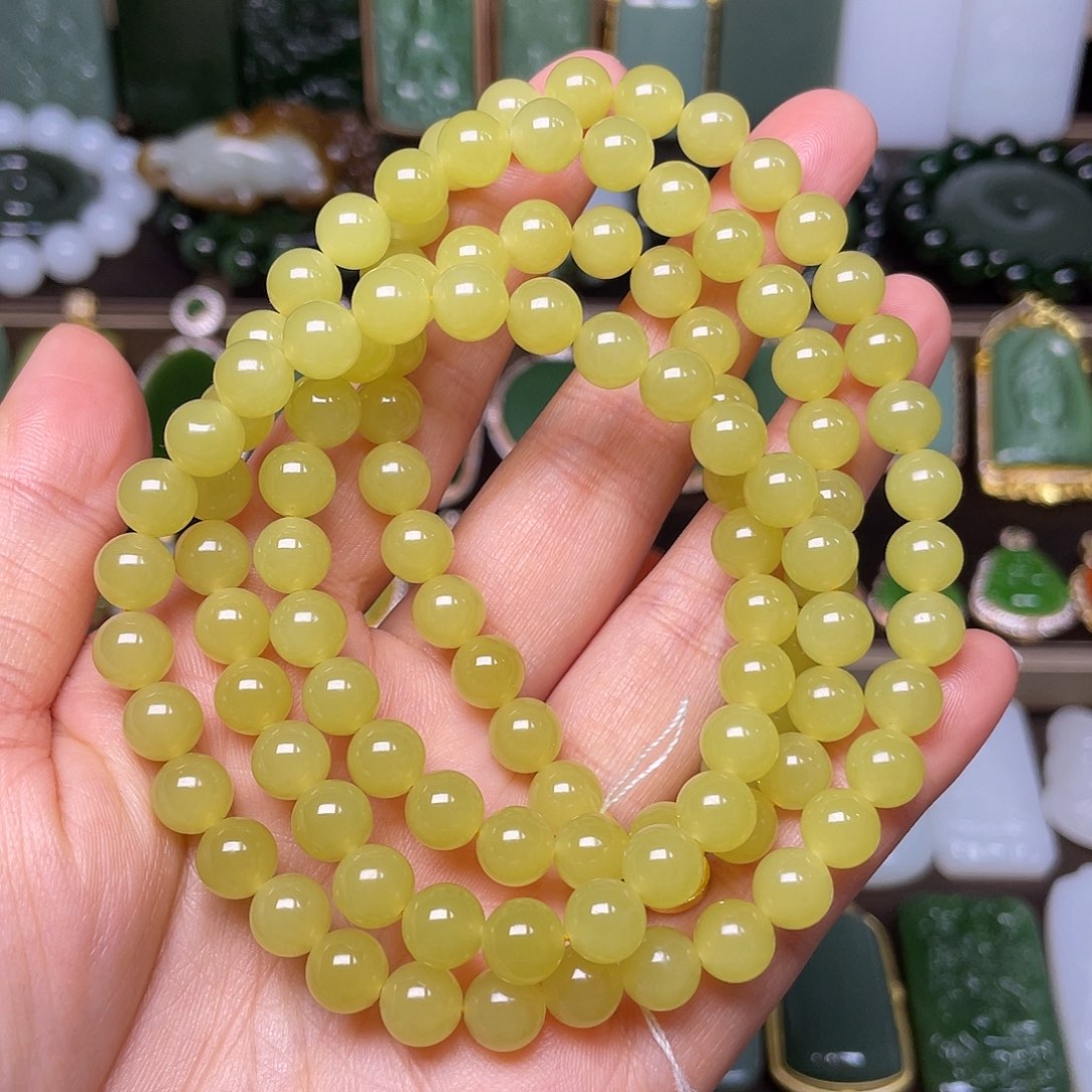 【闪购商品】颈饰未镶嵌和田玉鸡油黄链子卡8