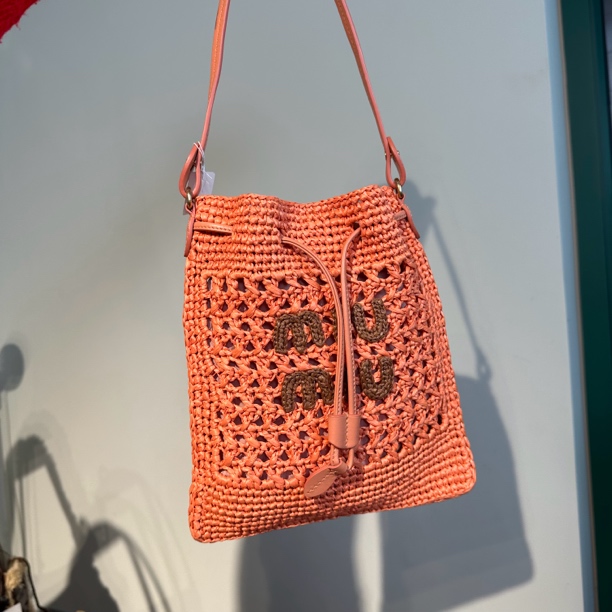 95新 MIU MIU/缪缪 MiuMiu菜篮子小号单肩包