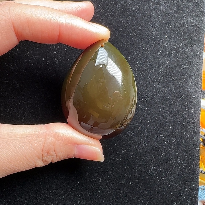 琥珀颈饰未镶嵌天然缅甸琥珀棕蜜绿膜水滴吊坠19.6克