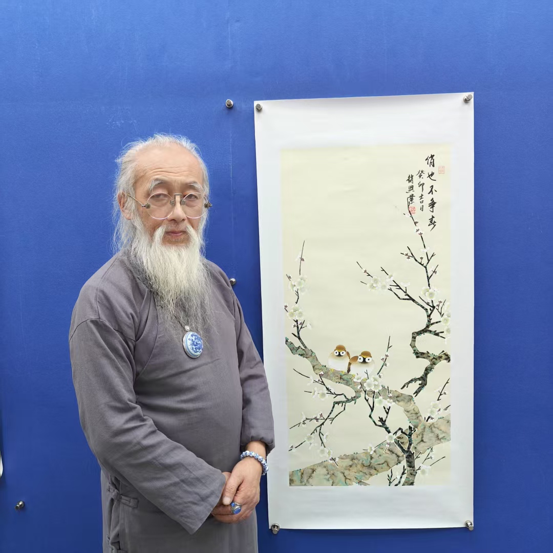 赵兴业《俏 也不争春》三尺竖 托裱 100*55cm -古墨堂3