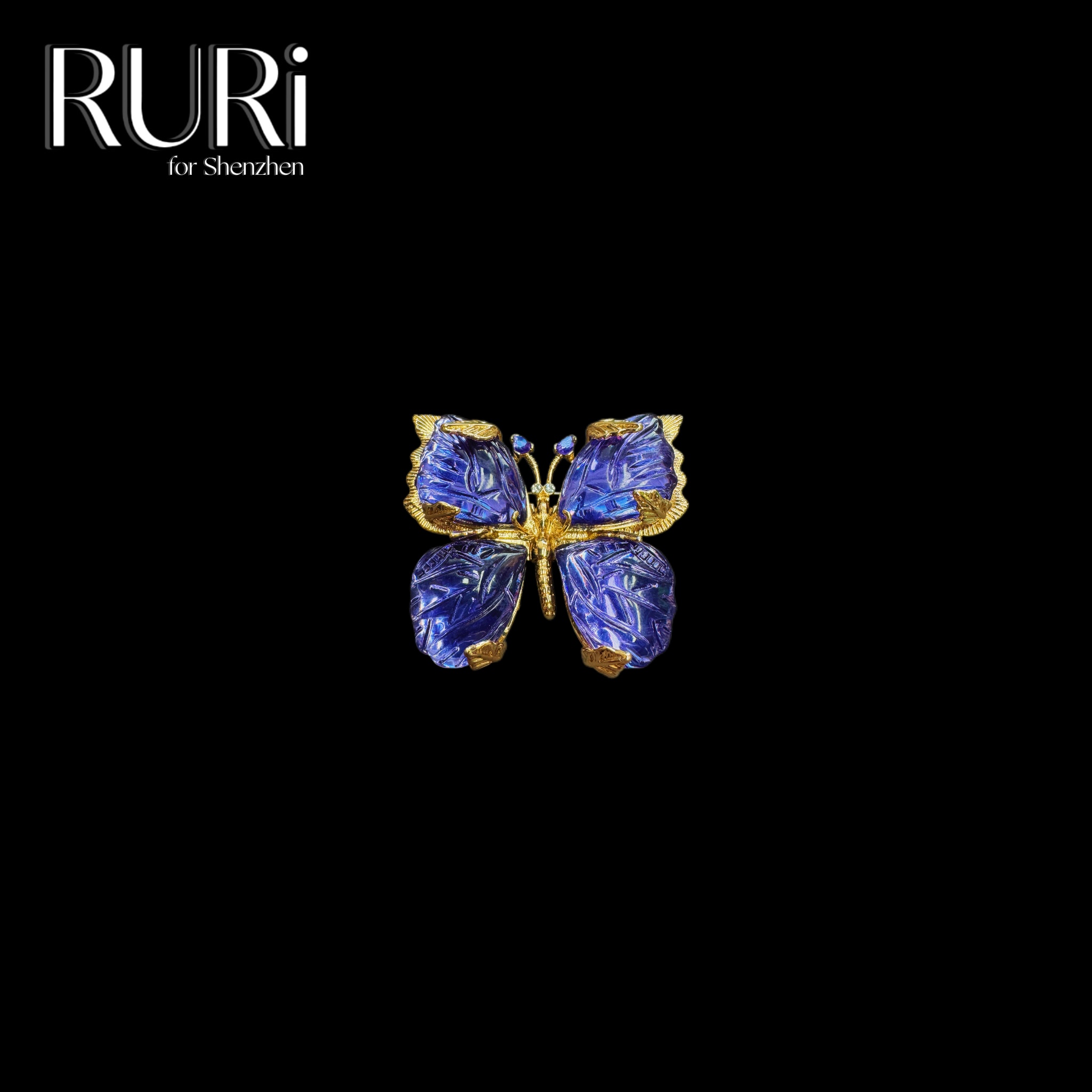 铜合金树脂胸针 铜合金树脂胸针 巴黎设计师紫色大蝴蝶胸针814