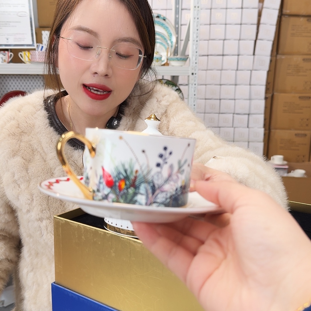 何****骨瓷高骨骨瓷咖啡杯碟一套220ml外贸骨瓷