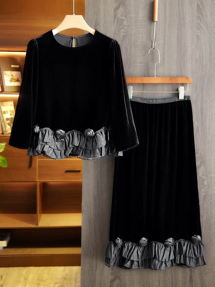 日制古着高货丝绒古风气质复古宽松时尚百搭