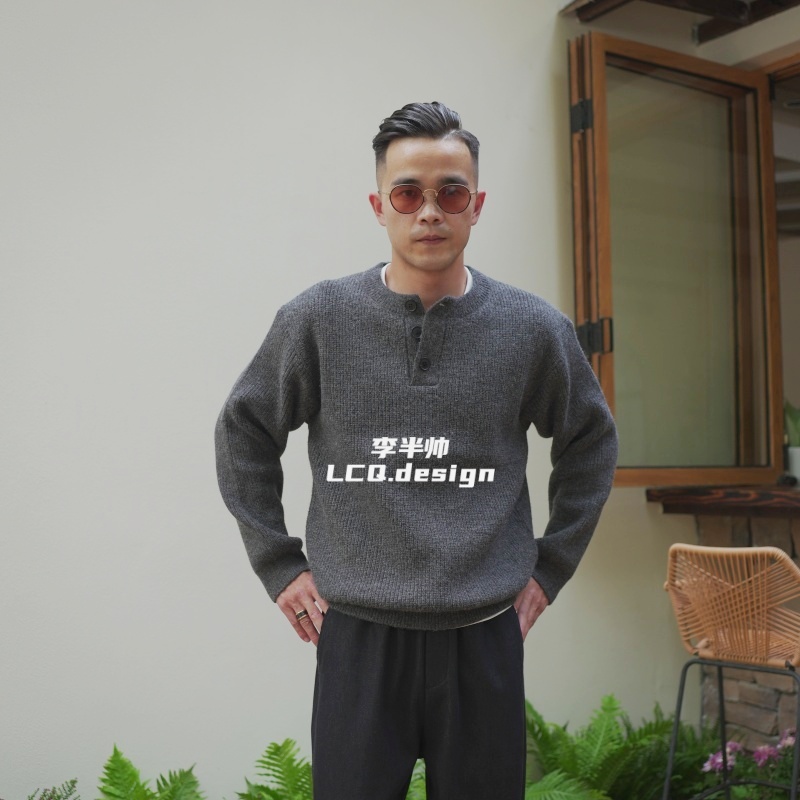 【亨利领】老钱风男士秋冬针织毛衣长袖纯色百搭毛衣男高级感穿搭