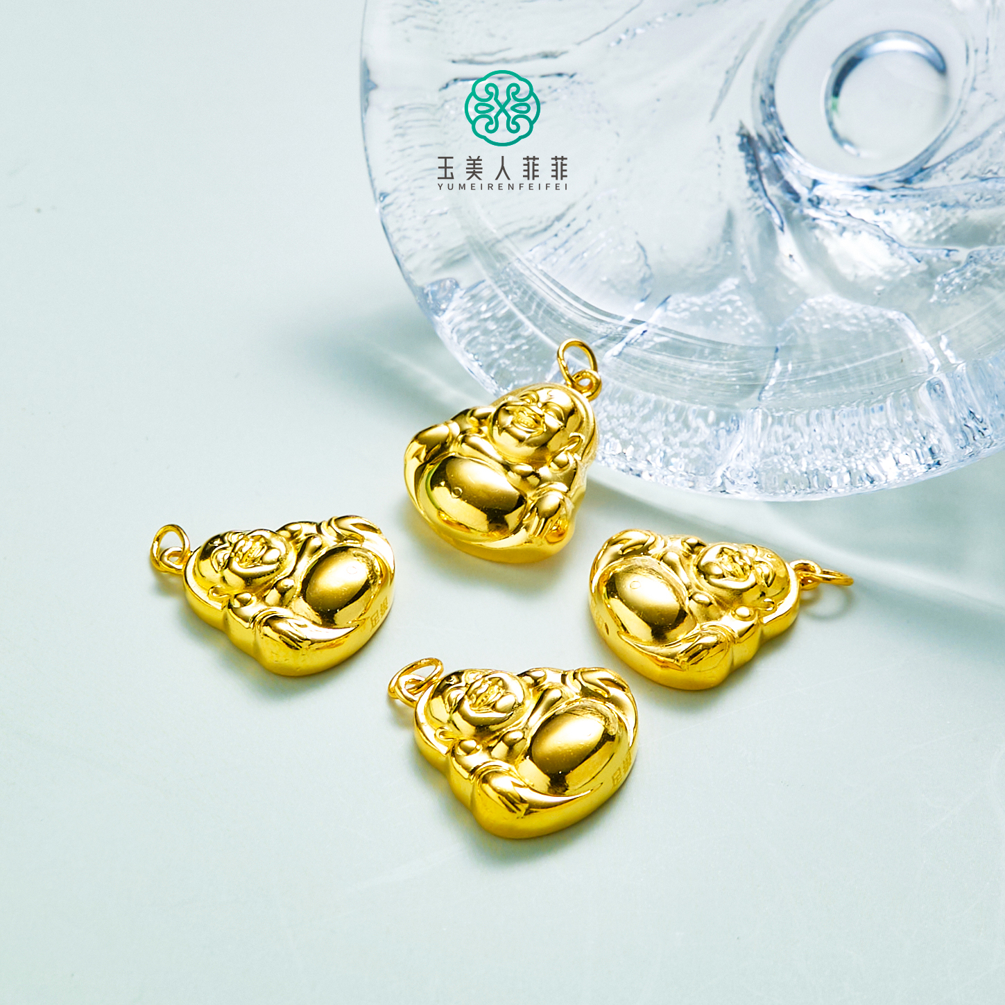 吊坠足银 吊坠足银菲菲珠宝好/足银大肚佛约15mm吊坠~多样性发一