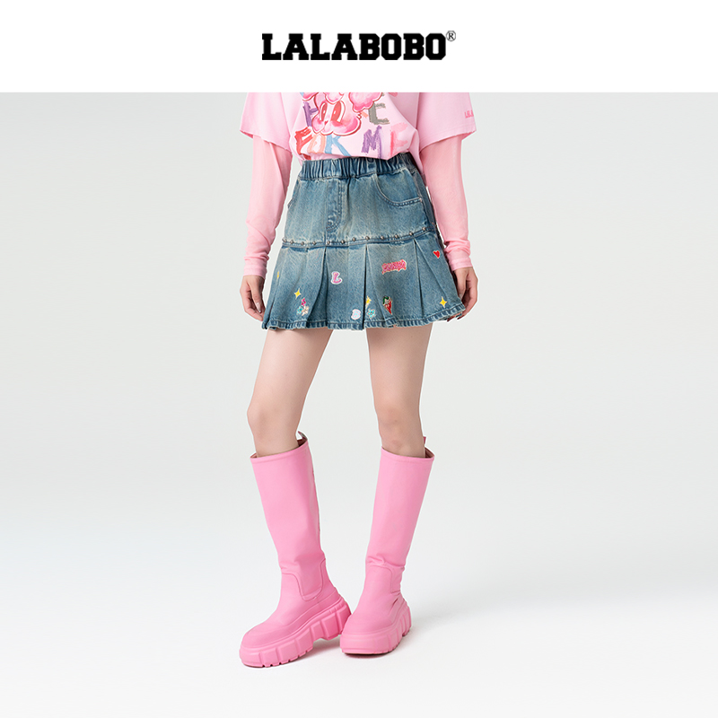 LAL5年新款休闲百搭潮流贴纸牛仔半裙LBEA-WXZQ13