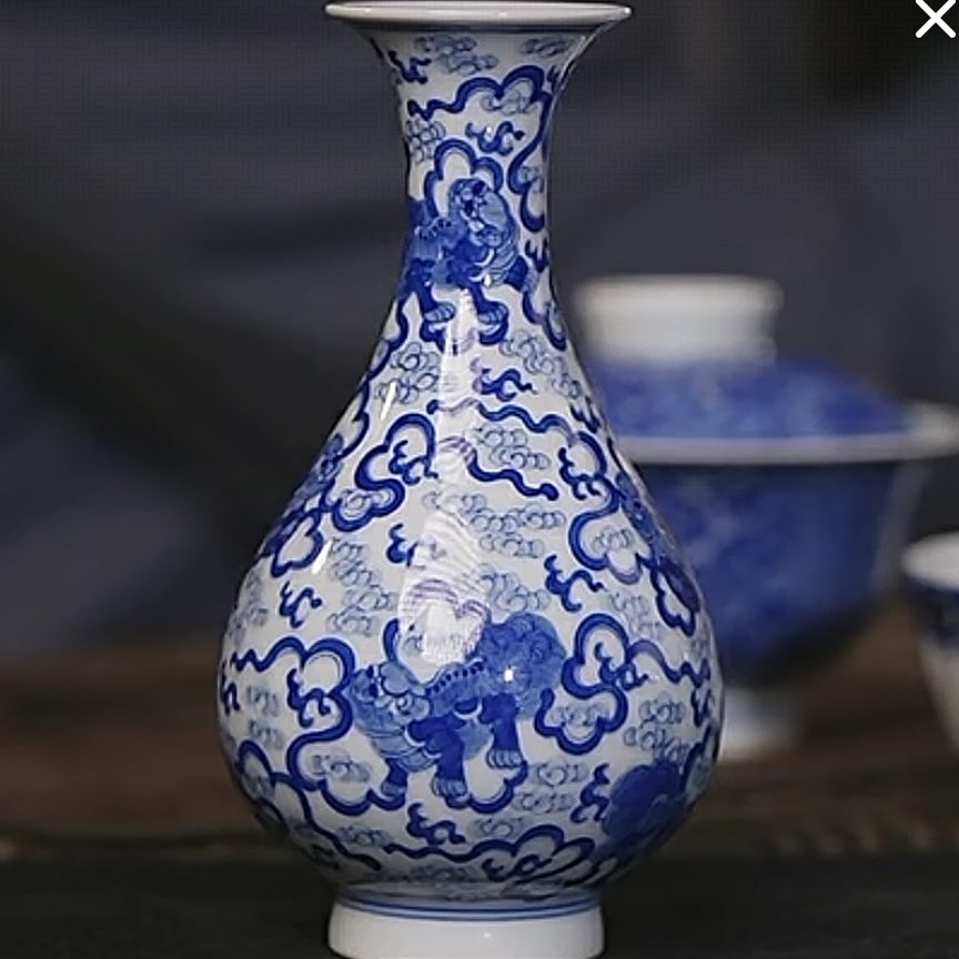 【瓷圈黄老邪宝弟真选】觉山隐窑｜狮子滚绣球小玉壶春赏瓶花器茶杯