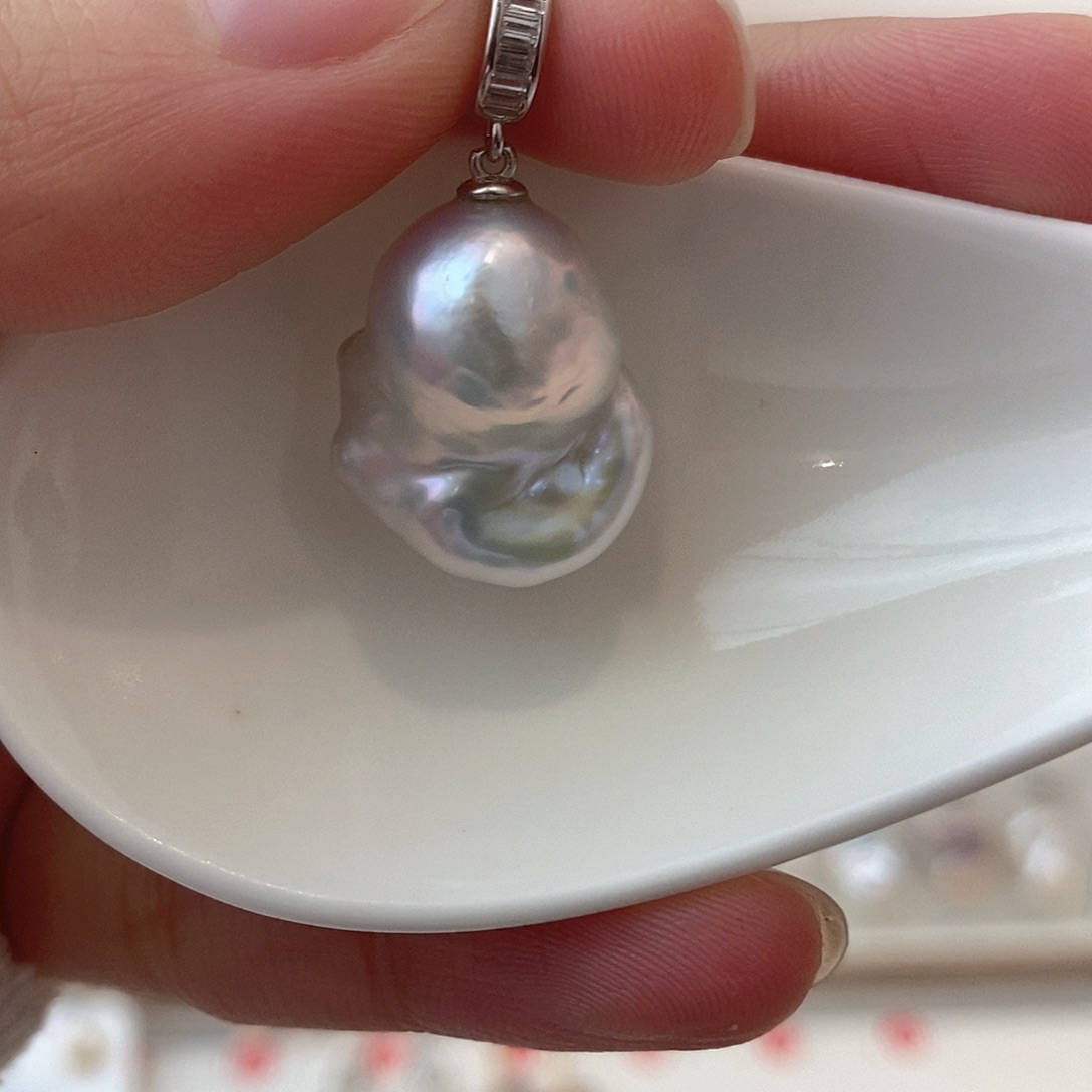 淡水珍珠颈饰银S925镶嵌某*