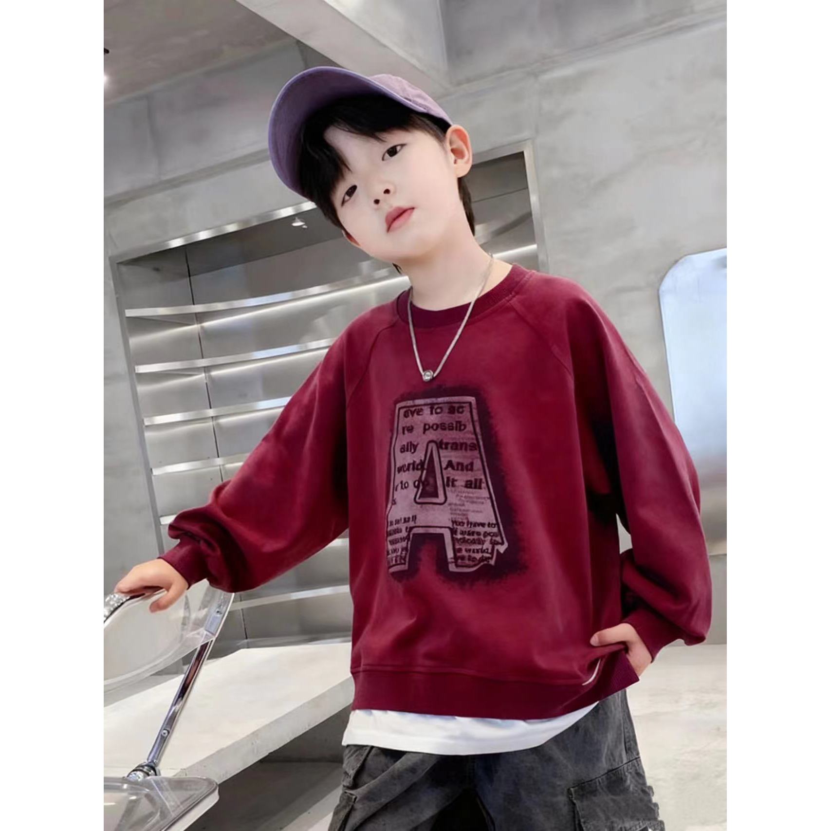 【米果妈】 儿童2025冬季新款加绒时尚休闲卫衣B5187