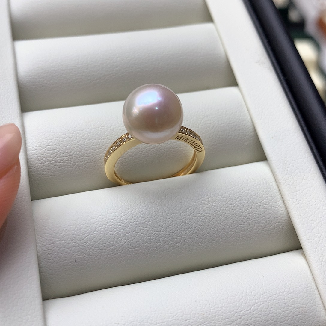 戒指银S925镶嵌淡水珍珠