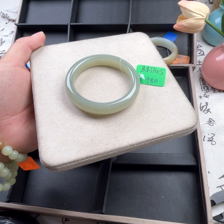 未镶嵌手镯和田玉玲珑美镯53.3