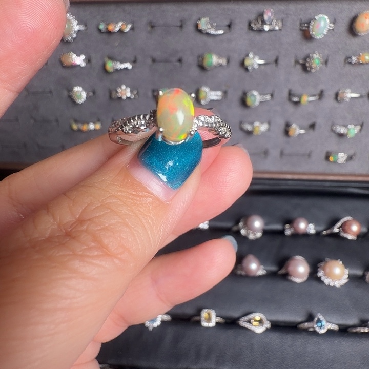 欧泊银S925镶嵌戒指