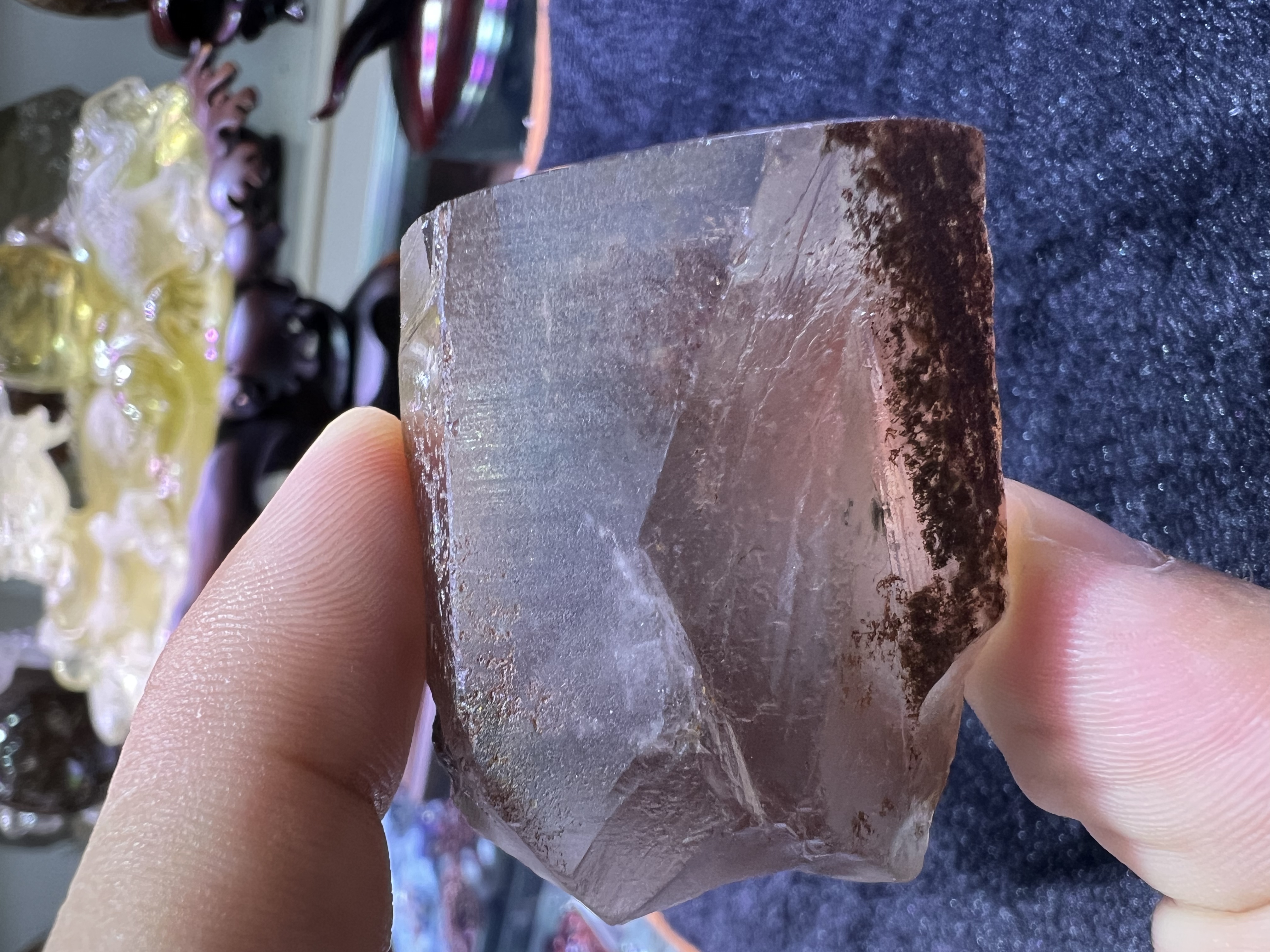 天然红幽灵水晶摆件