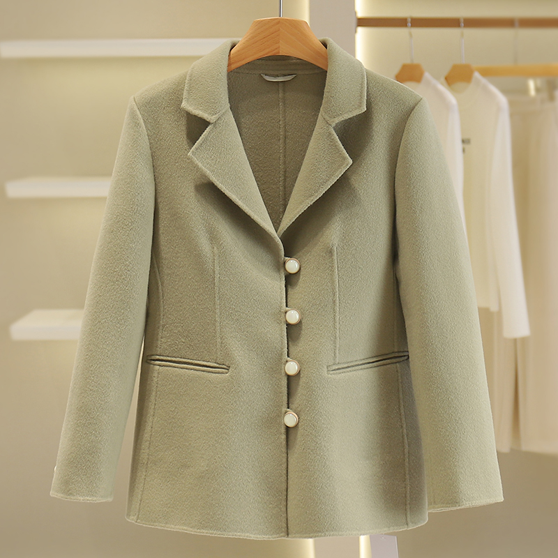 【开播福利】单排扣短款双面呢外套外套#GFD48B002