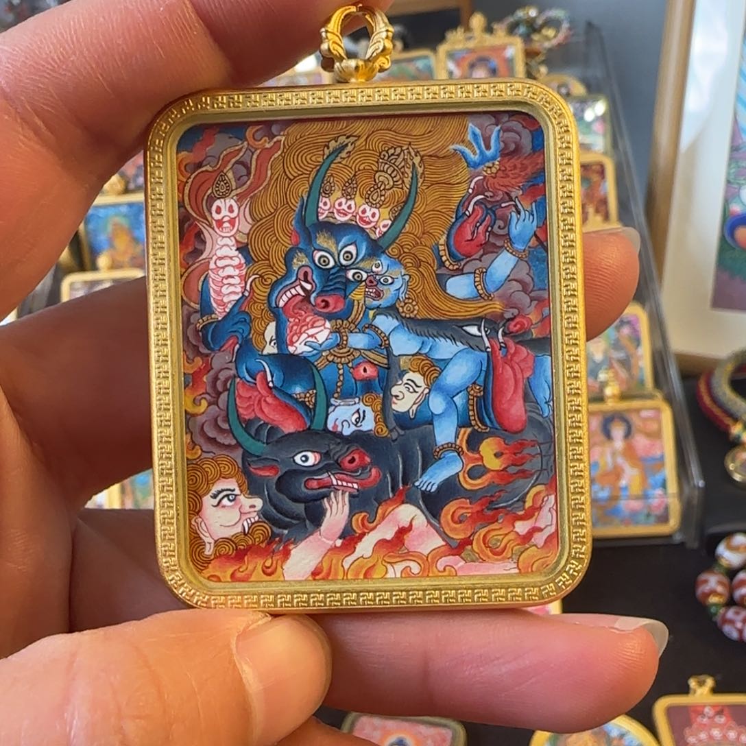 吊坠阎魔迪热贡唐卡