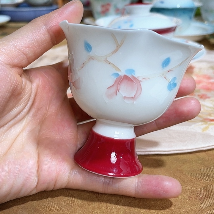 【闪购商品】瓷片玉兰风清折扣杯哈哈哈哈