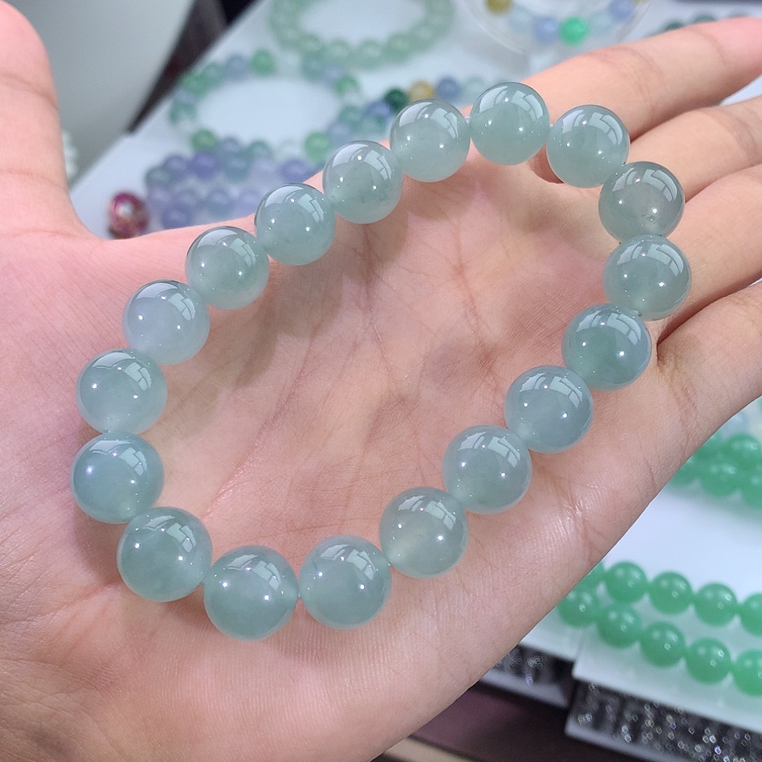 未镶嵌手链翡翠冰晴绿手串