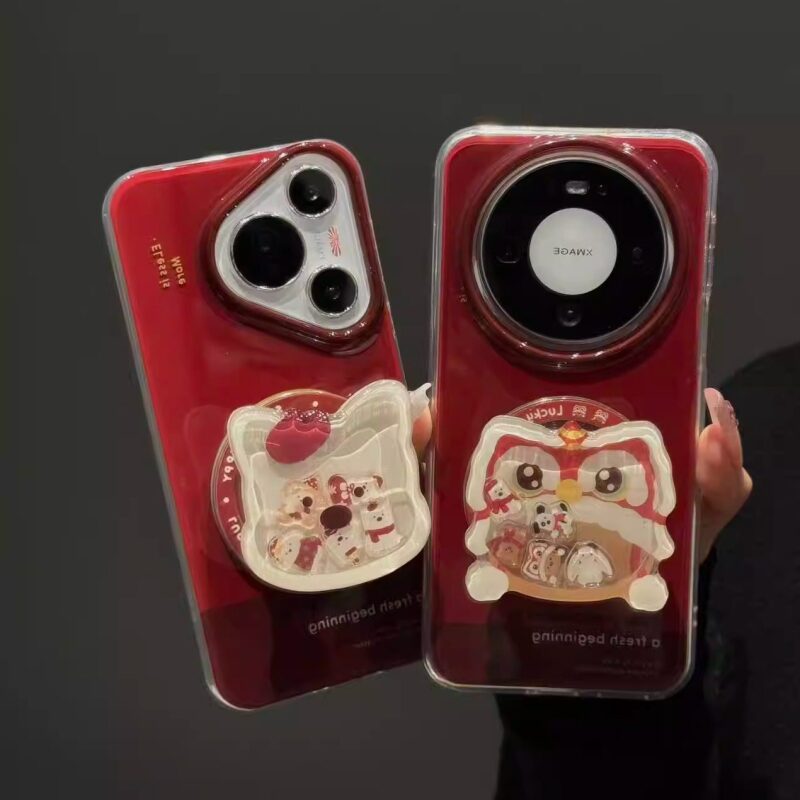 适用华为mate80pro手机壳新款mate70潮酷拼接舞狮西高地磁吸mate6