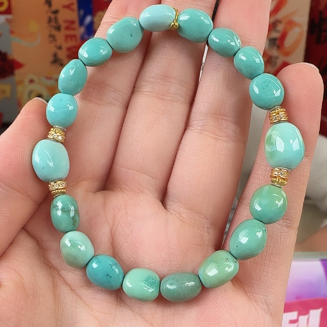 绿松石银S925镀金镶嵌珠宝奇石