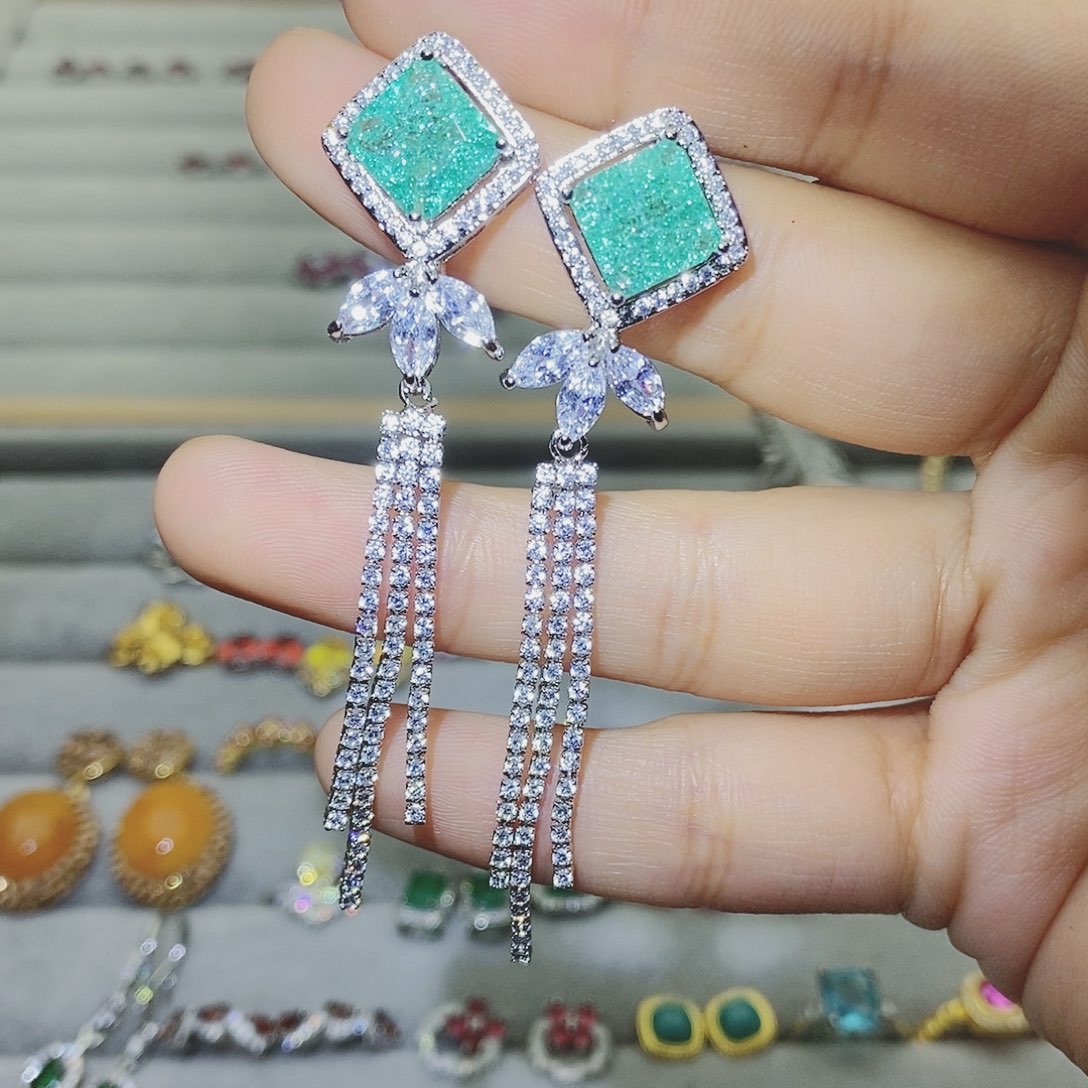 【闪购商品】托帕石耳饰银S925镶嵌