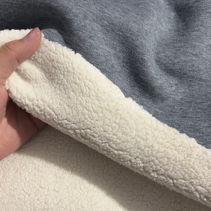 花灰色羊驼绒1.4米长带螺纹手