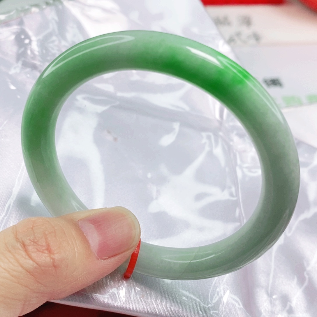 未镶嵌手镯翡翠54.3圈口圆条