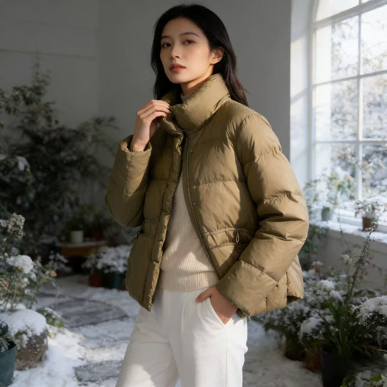 女装休闲百搭女士宽松加厚保暖3293