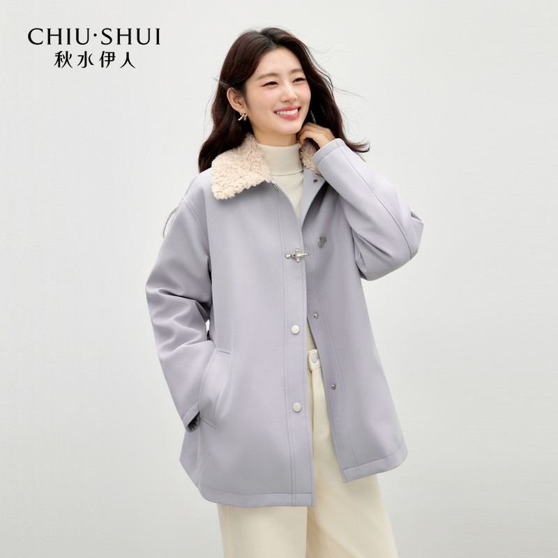 【CC专属】秋水伊人翻领时尚外套年中长款羽绒服625415M302404