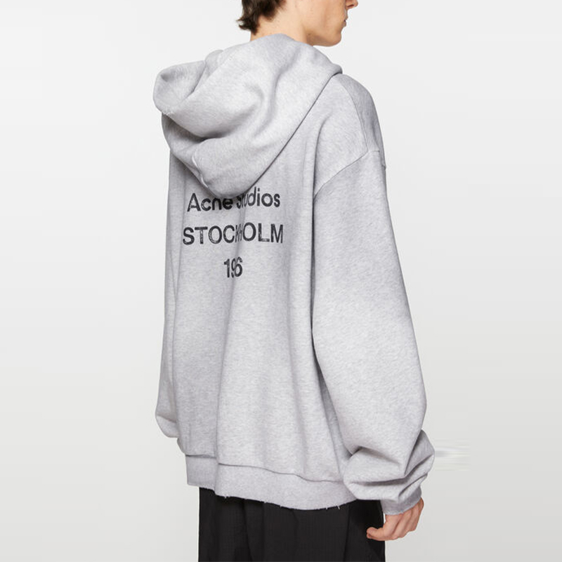 AcneStudios1996系列字母图案连帽长袖卫衣 男女同款 情侣休闲