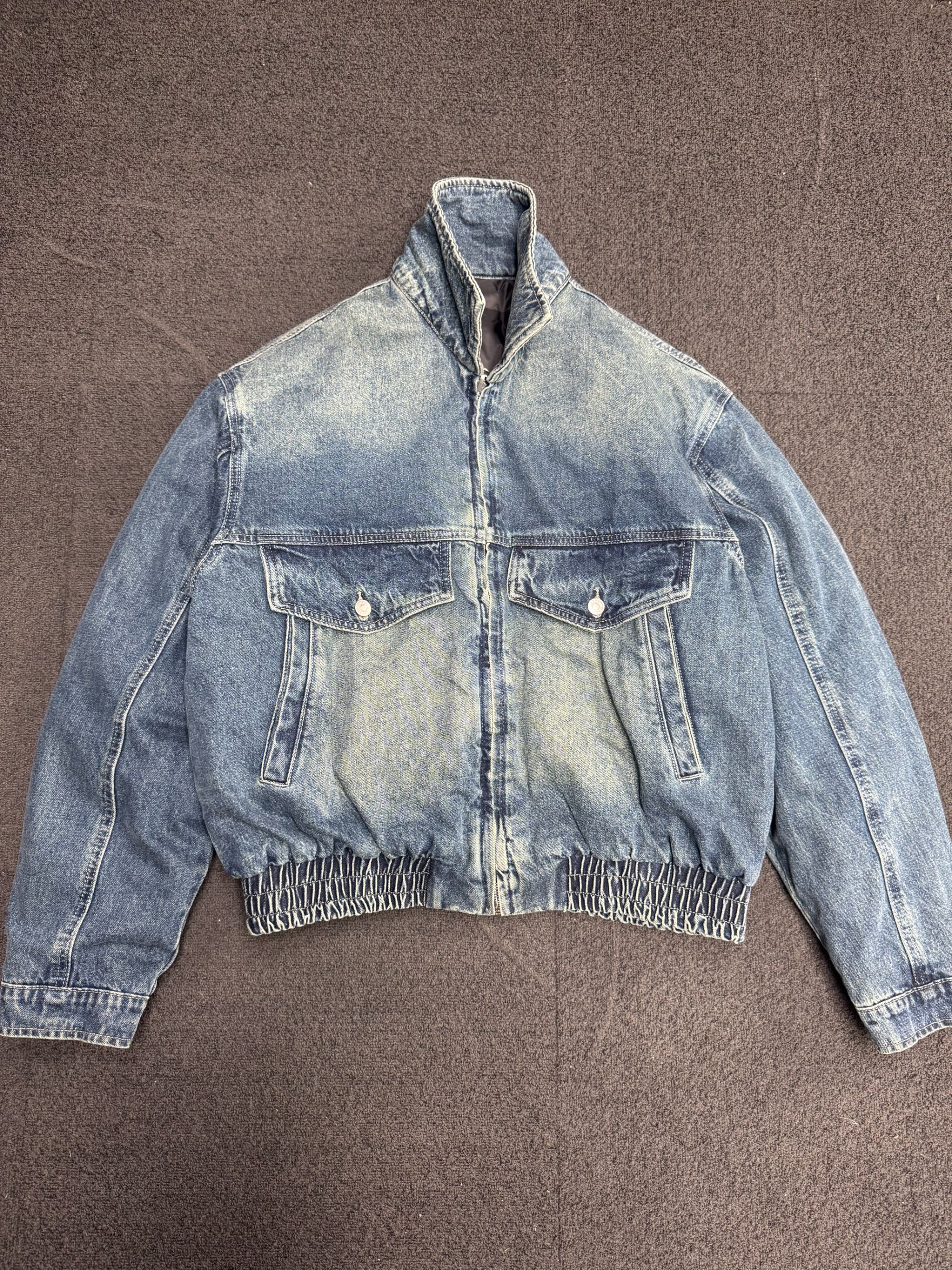 牛仔外套时尚宽松休闲风两面穿收口袖翻领羽绒服02342