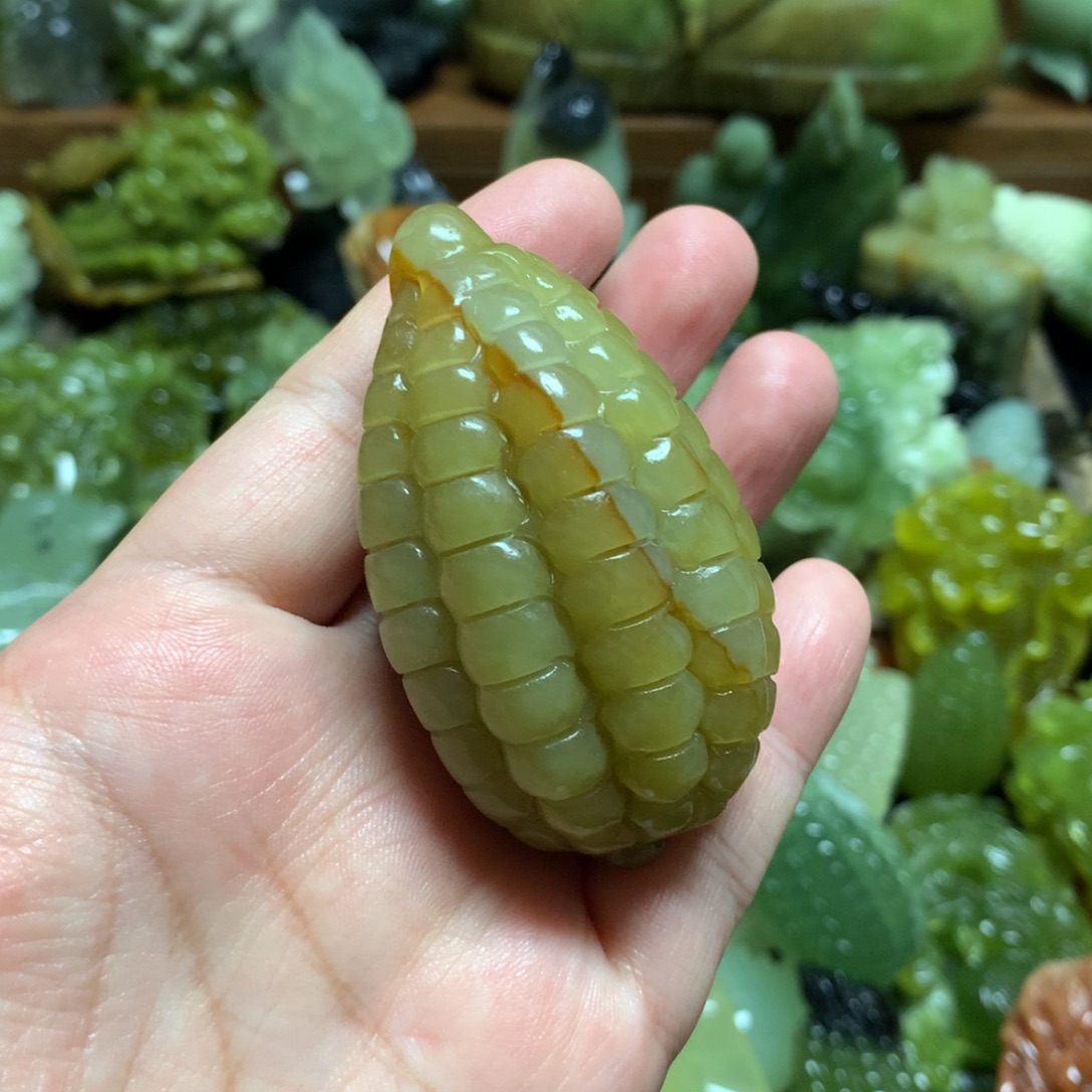 未镶嵌岫玉手把手把