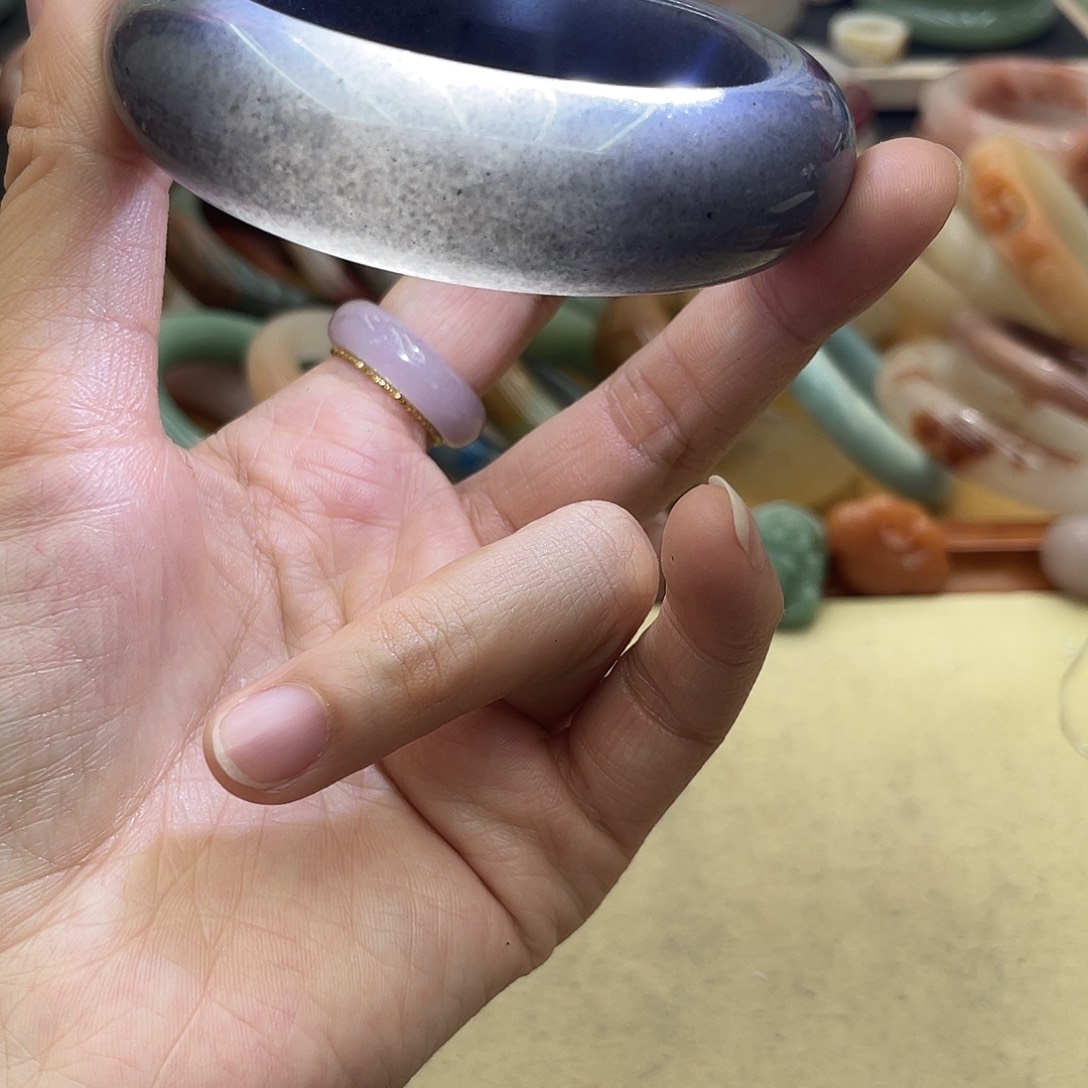 石英岩玉未镶嵌圈口57