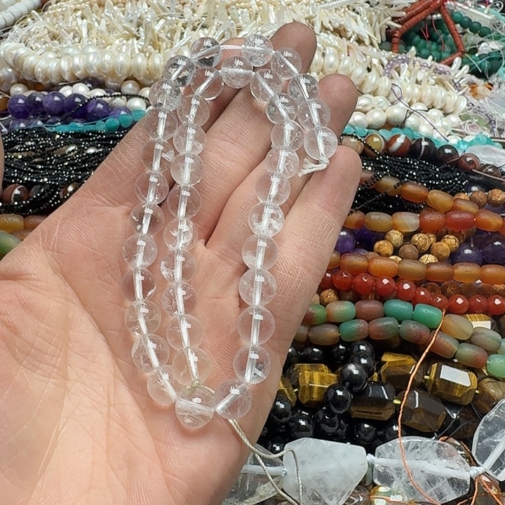 玛瑙/玉髓未镶嵌珠宝半成品一条10mm白水晶