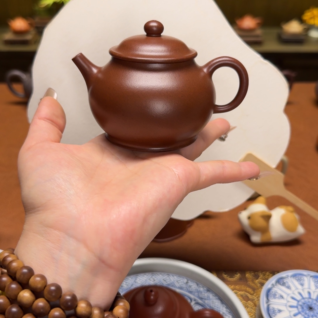 紫砂茶壶160cc，紫泥，全手工制作