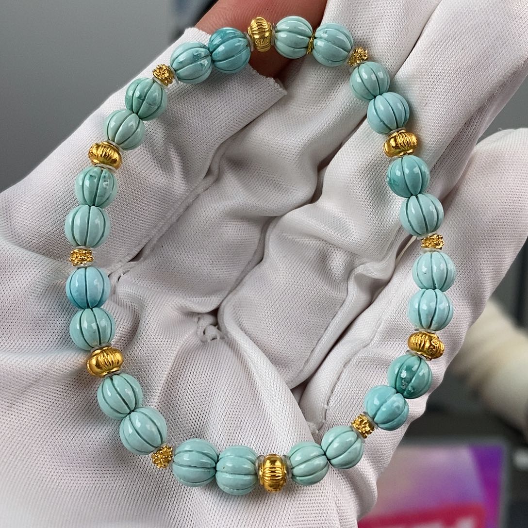 绿松石银S925镀金镶嵌珠宝奇石