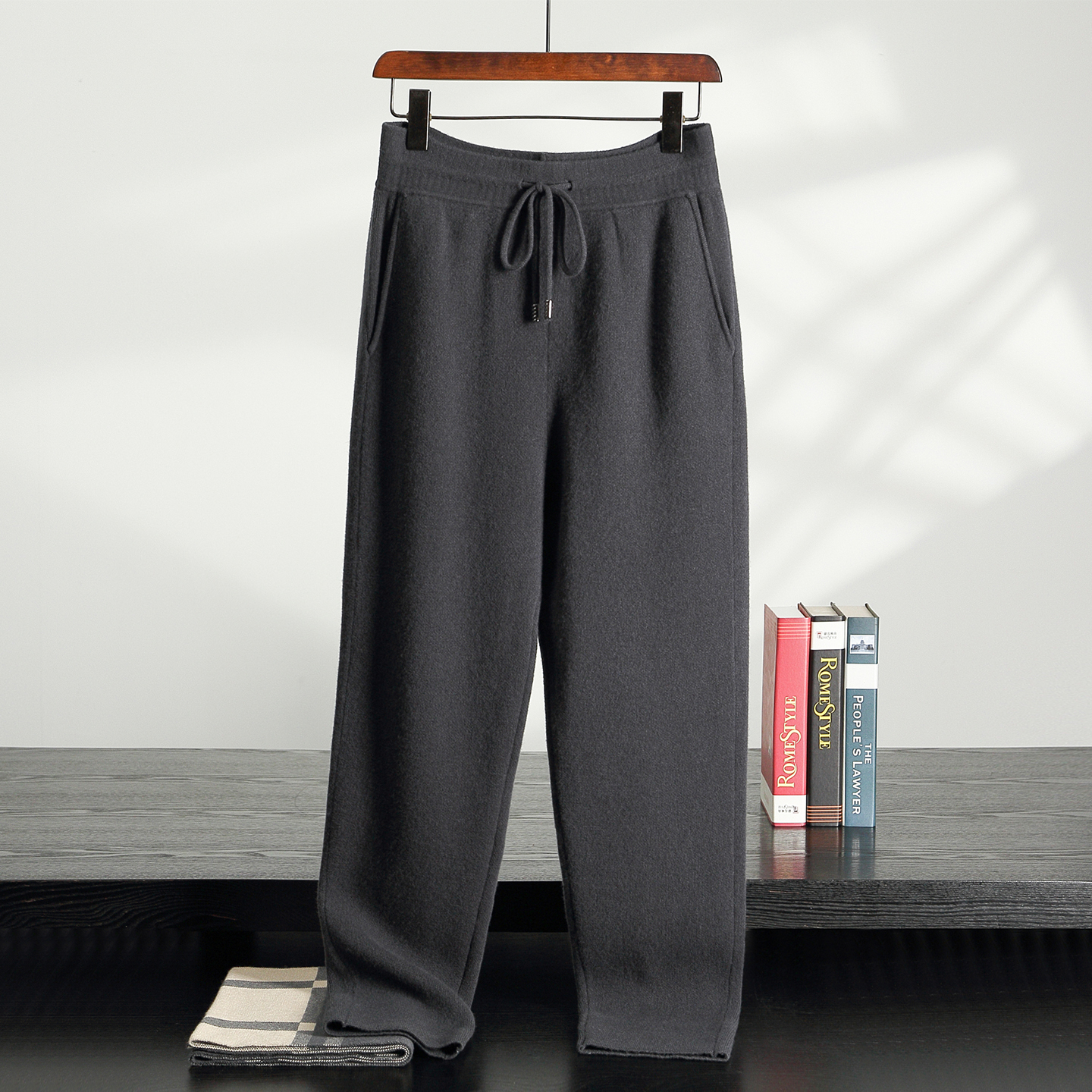 25新款男士加厚羊毛平角休闲裤宽松直筒针织百搭长裤SX-M2118