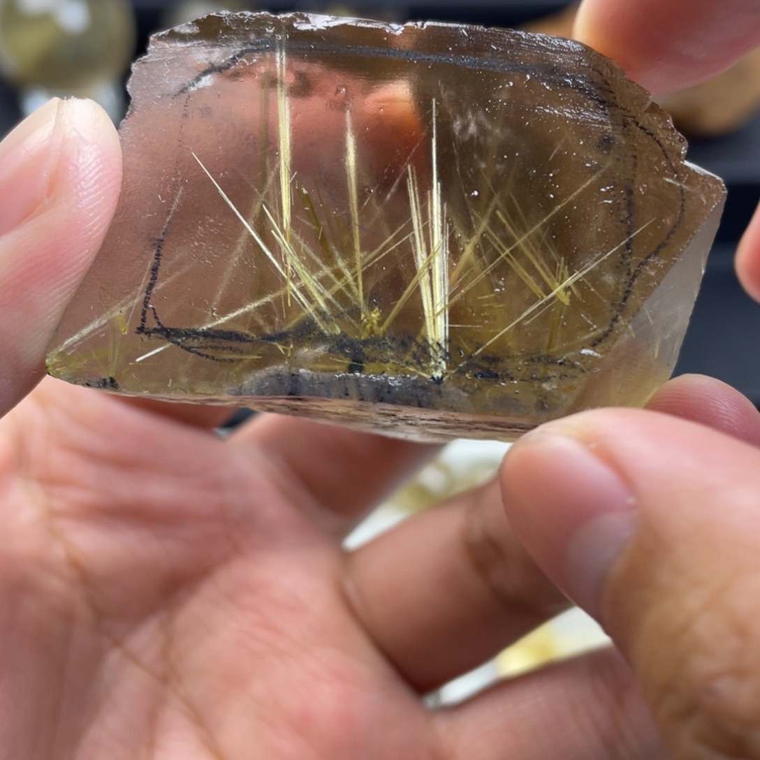 *****水晶珠宝半成品未镶嵌天然钛晶原石定金做牌子