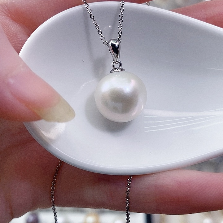 淡水珍珠颈饰银S925镶嵌13+A