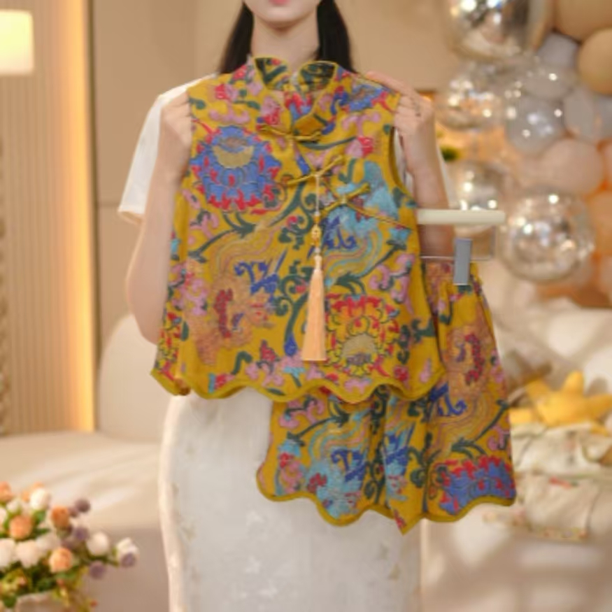 【一甜】女童紫色国风背心夏季新中式连衣裙中大童2025新款