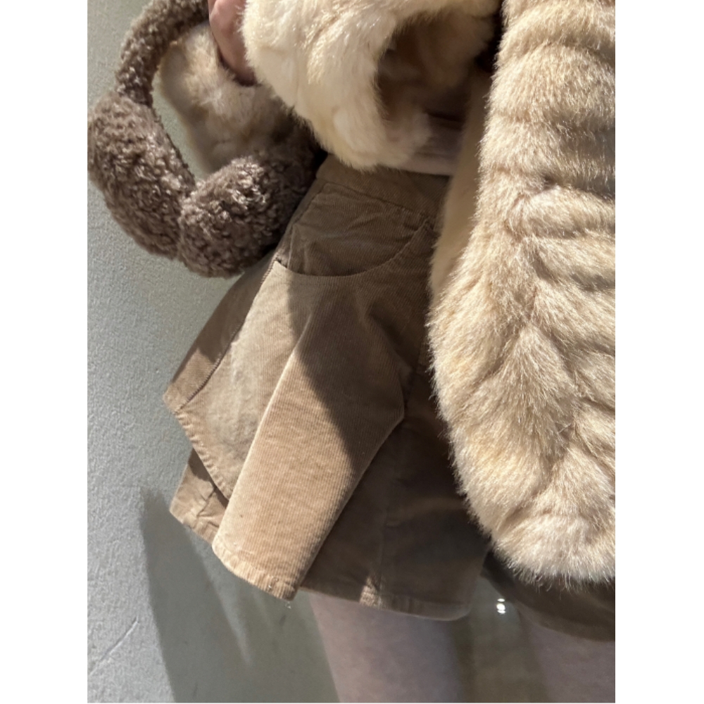 【足尖舞蹈】秋冬灯芯绒高腰百褶裙裤休闲百搭A字裙裤